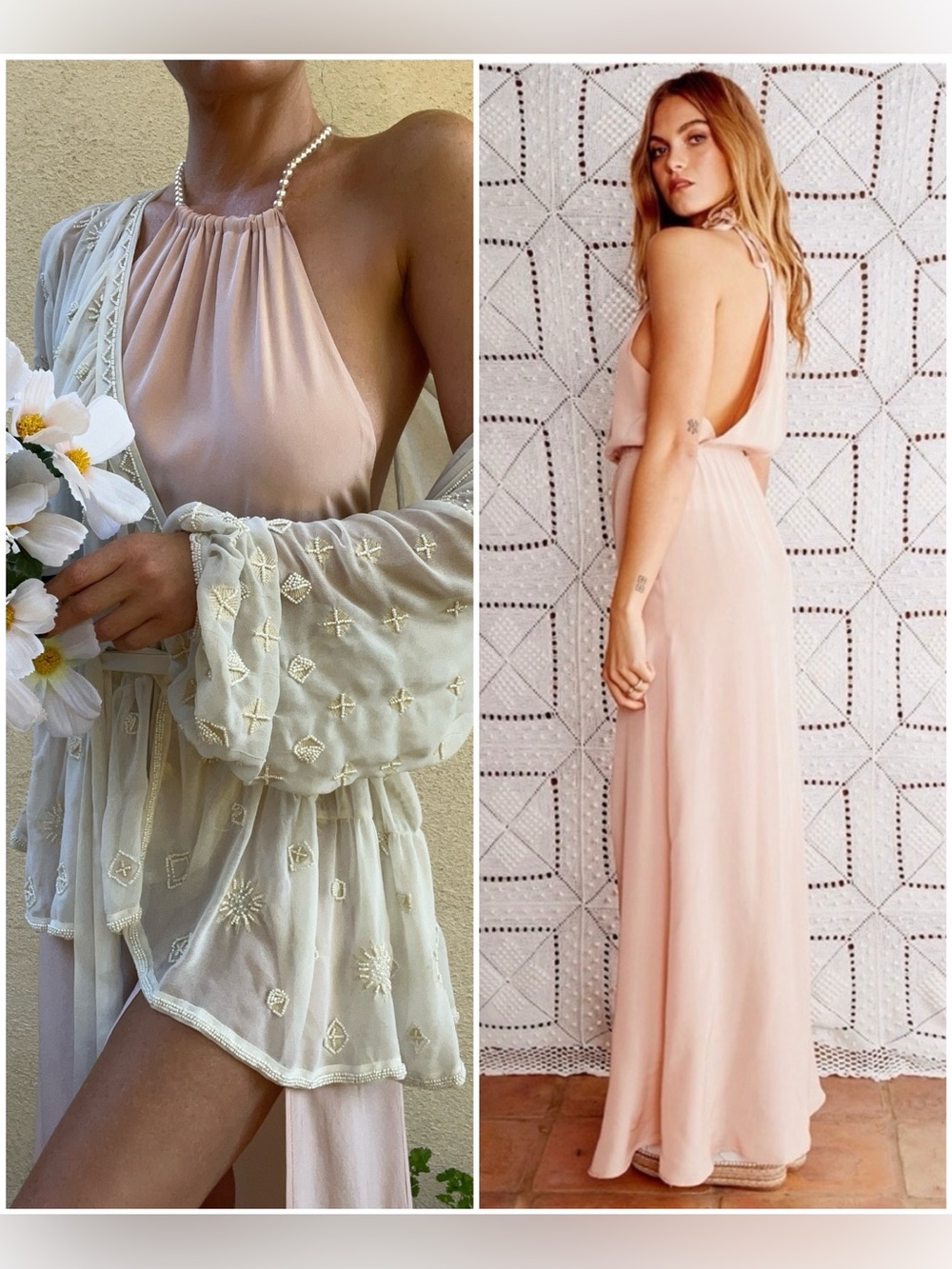 STONE COLD FOX SILK & PEARL GOWN WEDDING GUEST FORMAL KATIE MAY AMANDA UPRICHARD